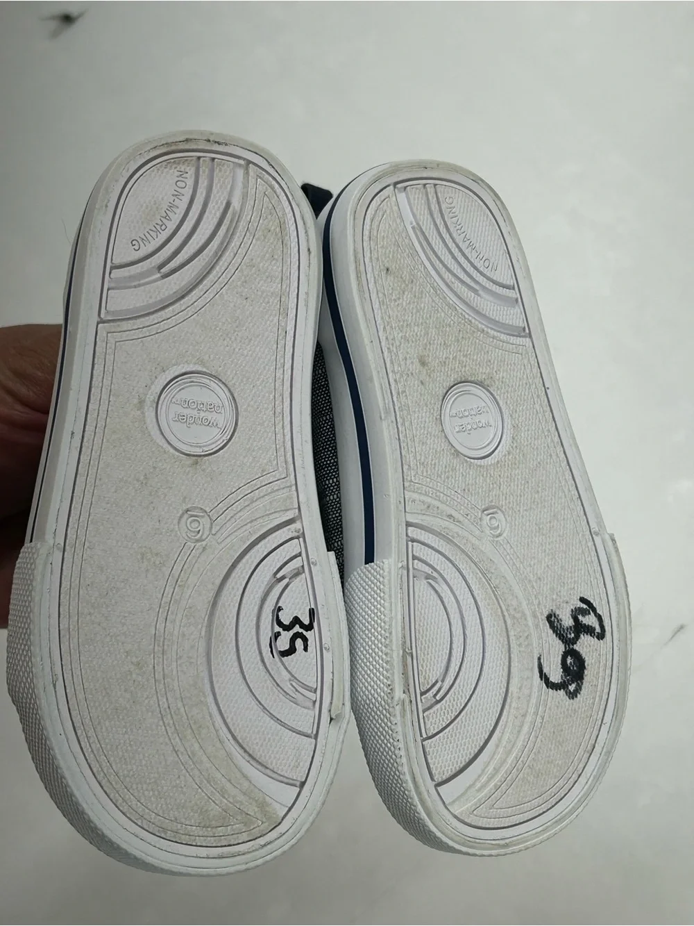 wonder nation Navy and Gray Kids Slip-On Style Sneakers
